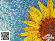 Peinture, mosaïque -, - des fleurs de tournesol-code -917